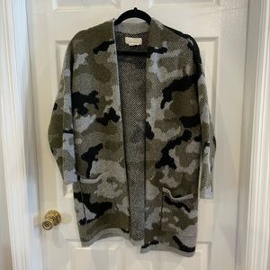 Anthropologie Camo Cardigan